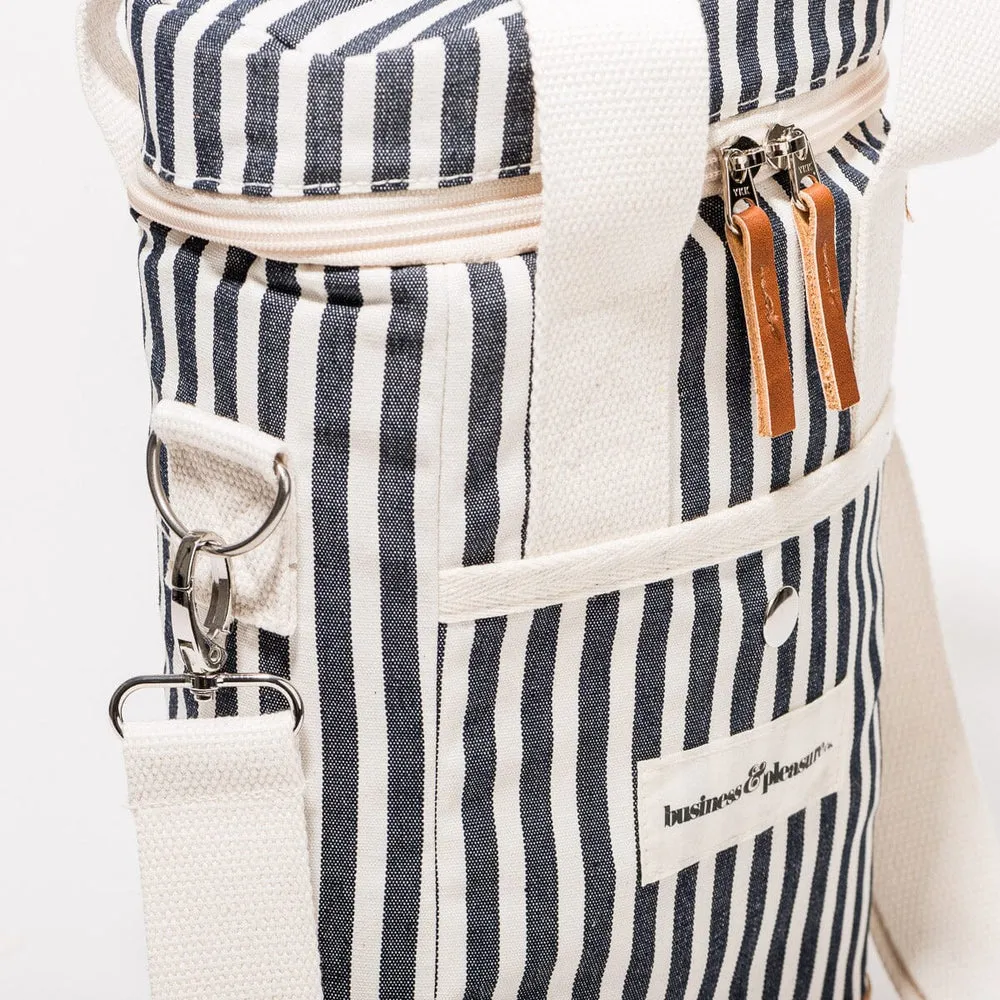 Business & Pleasure - Wine Cooler Tote Bag - Laurens Navy Stripe-