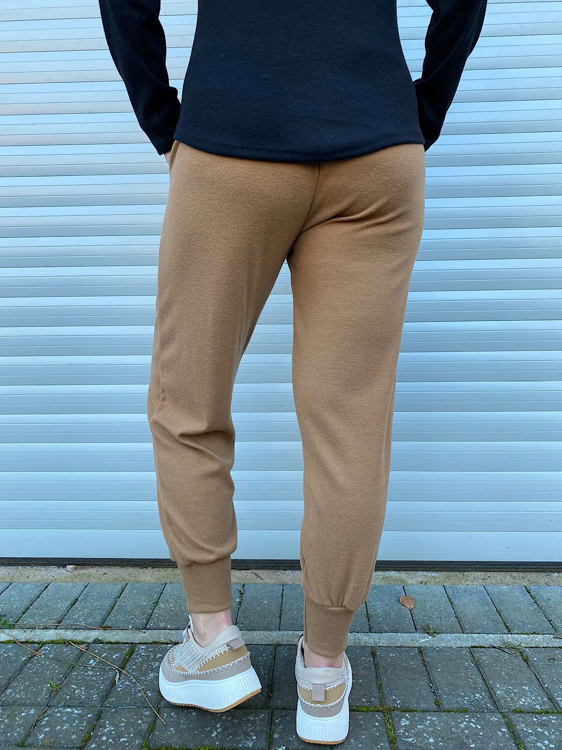 Camel Relaxed Cuffed Soft Trousers Lucy