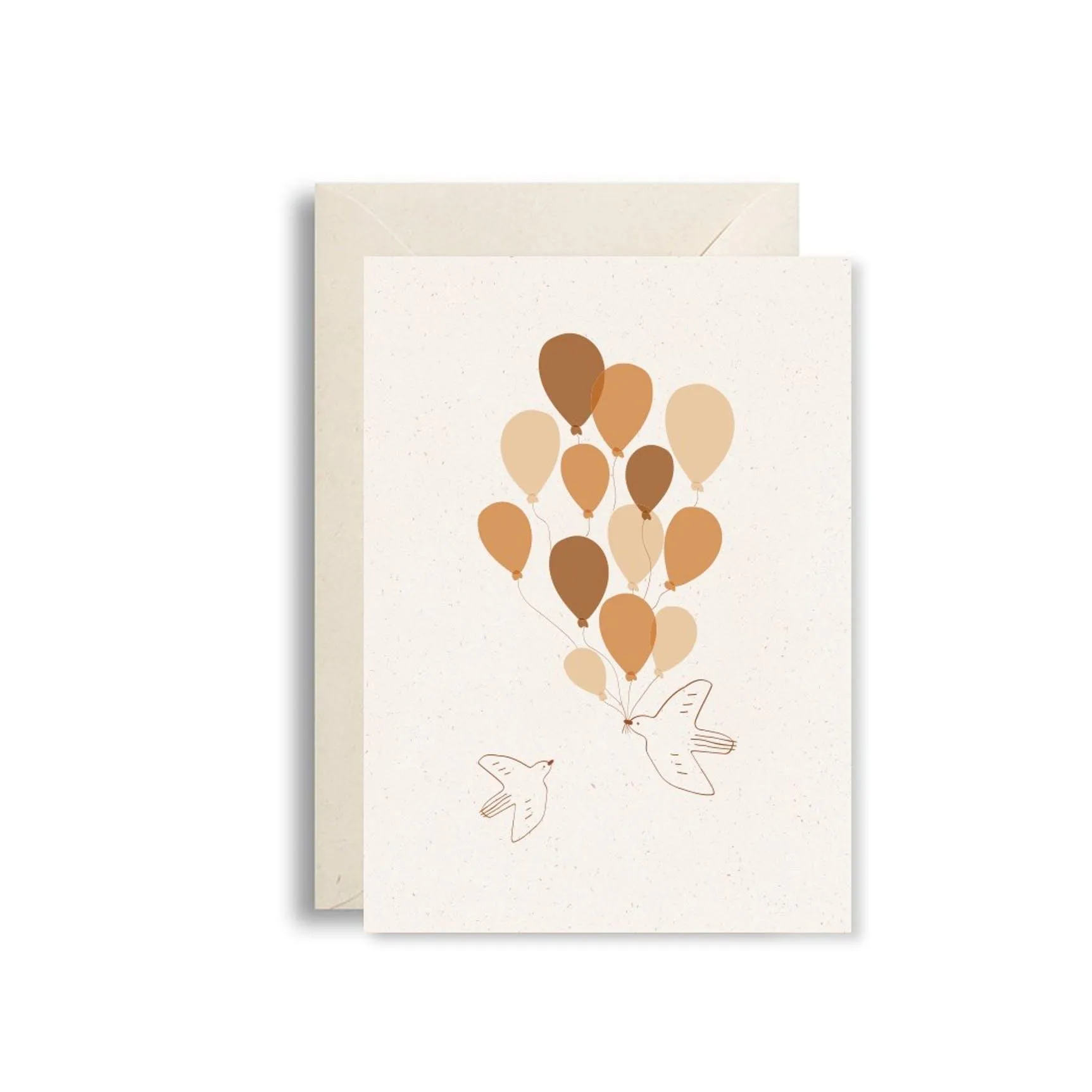 Card and envelope-Baloon birds