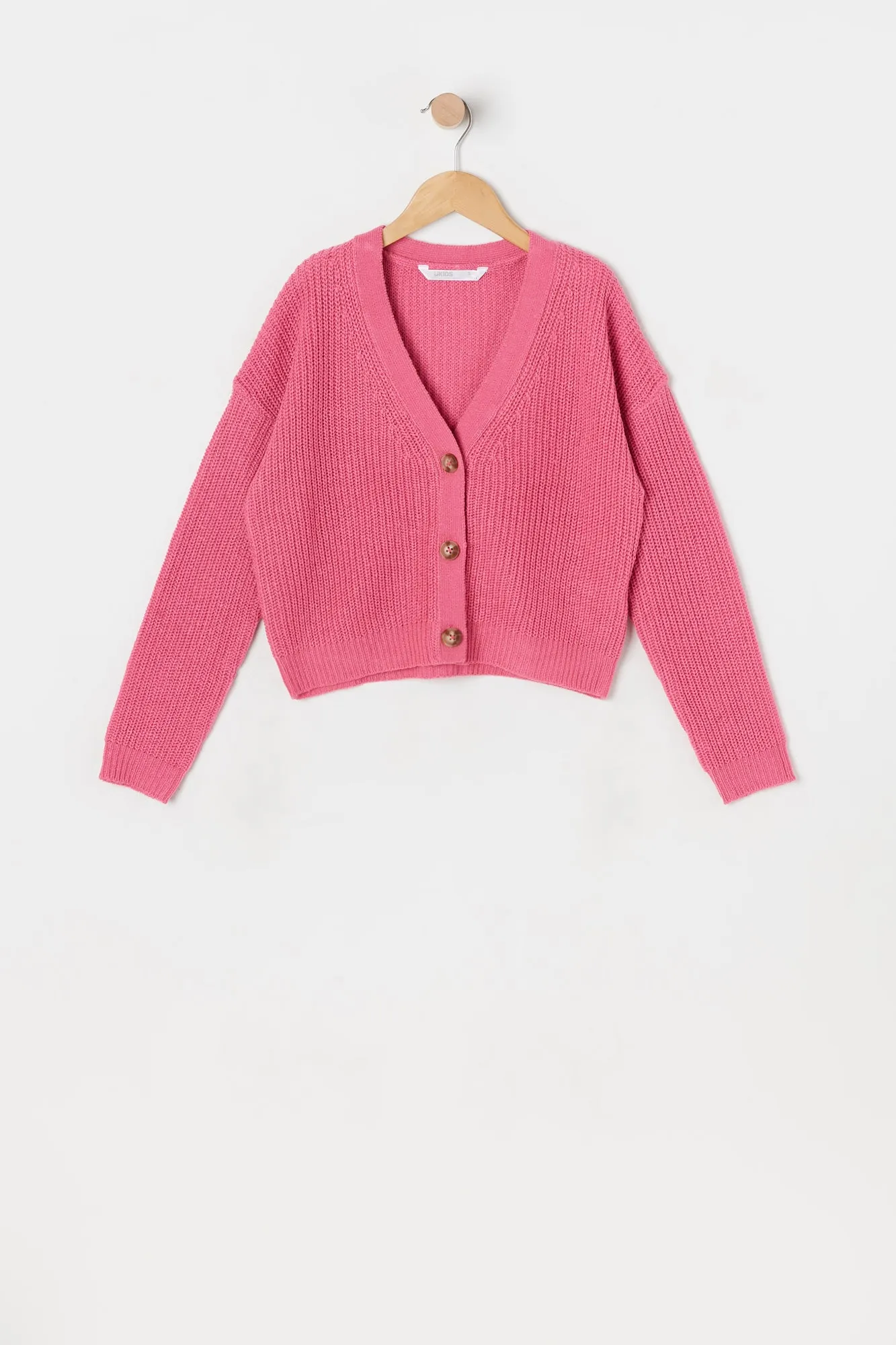 Cardigan boutonné en tricot pour fille