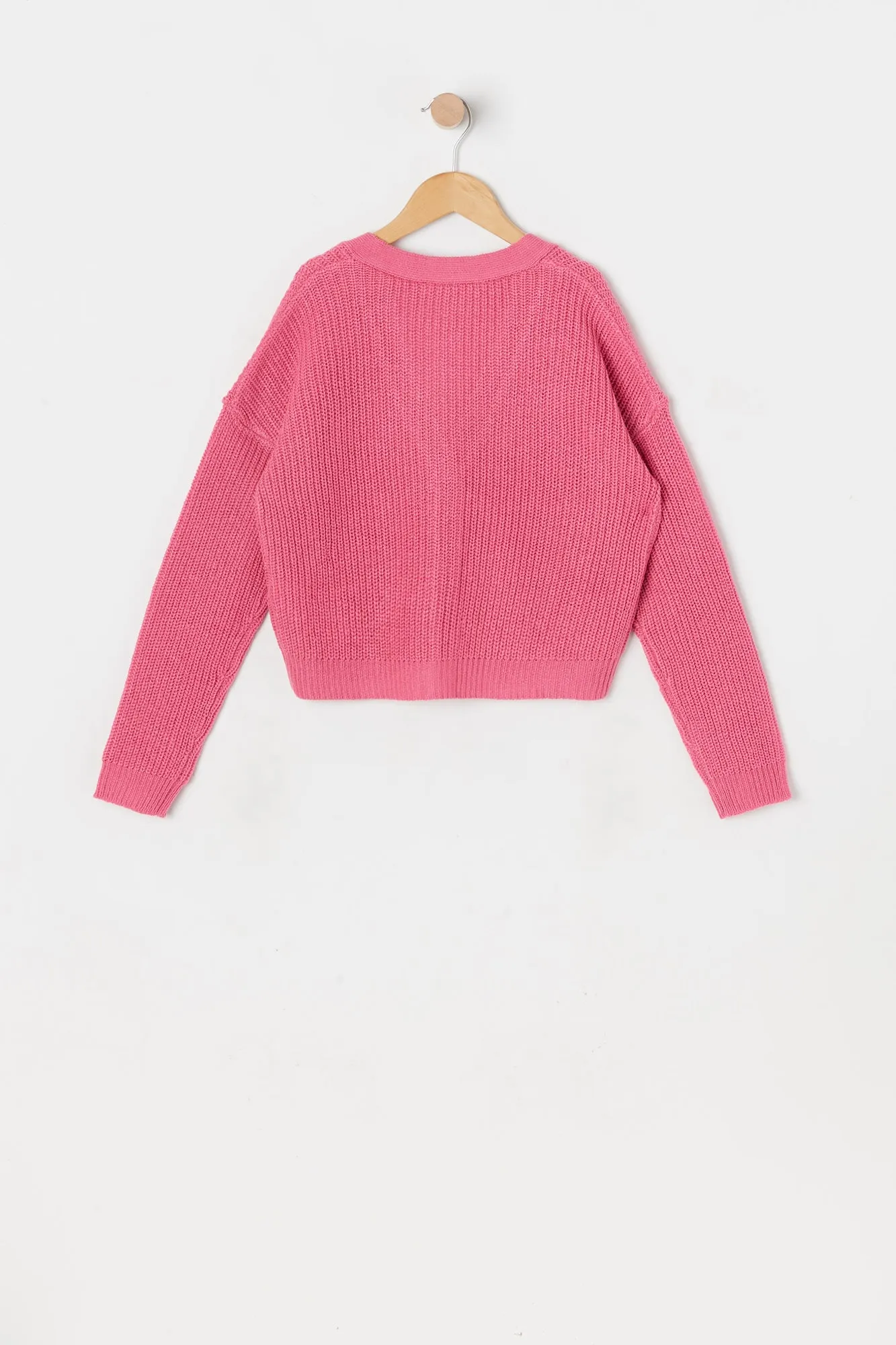 Cardigan boutonné en tricot pour fille