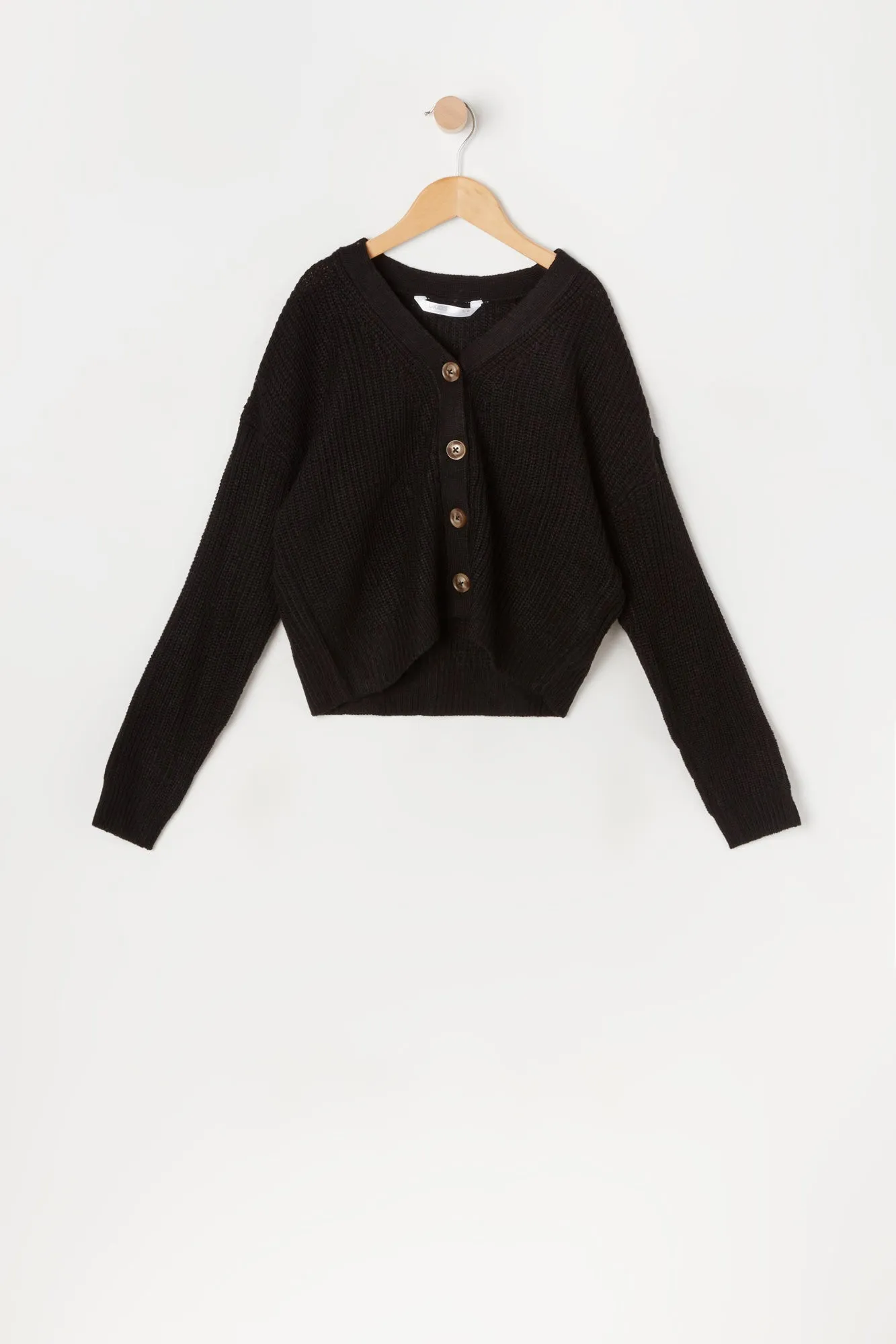 Cardigan boutonné en tricot pour fille