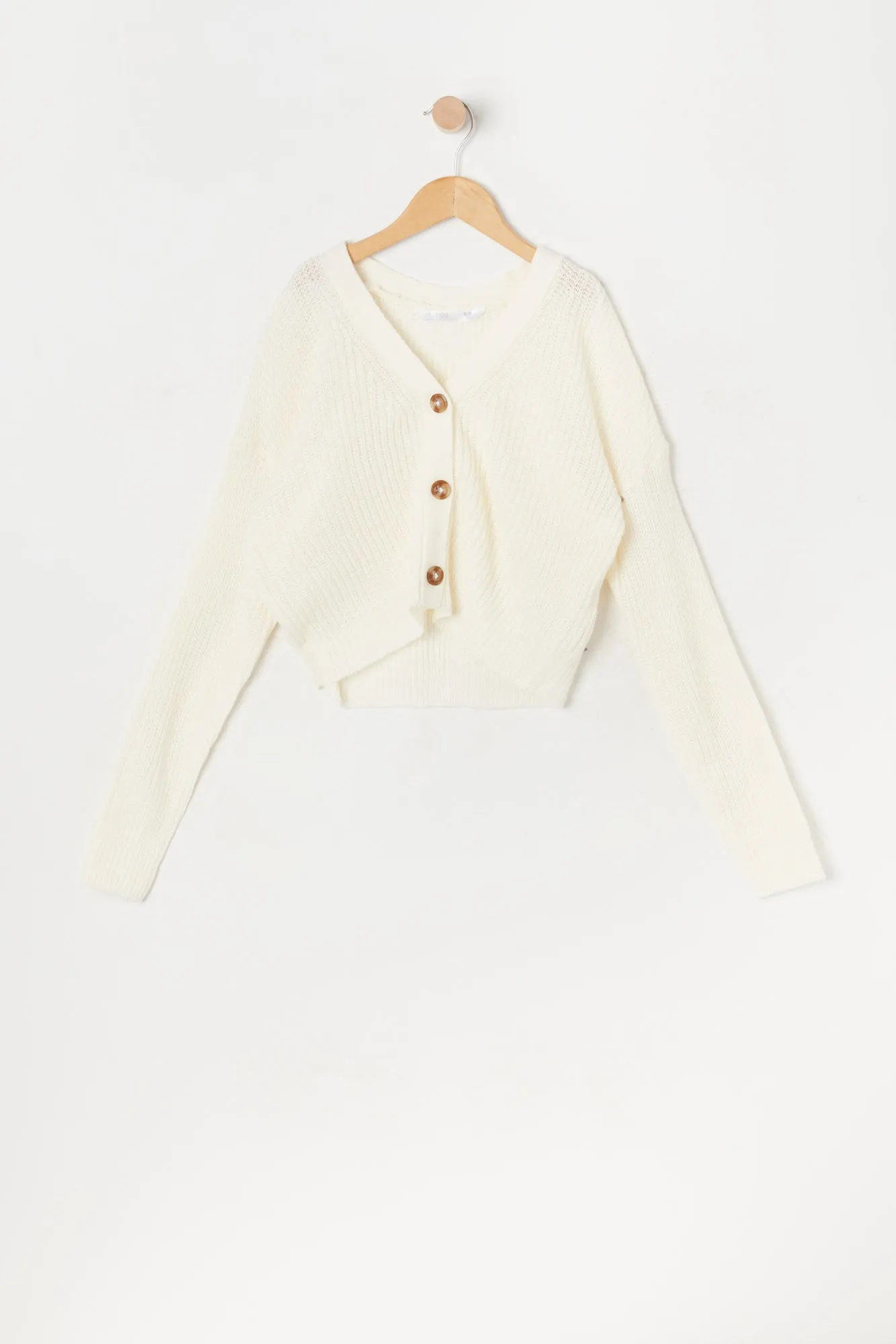 Cardigan boutonné en tricot pour fille