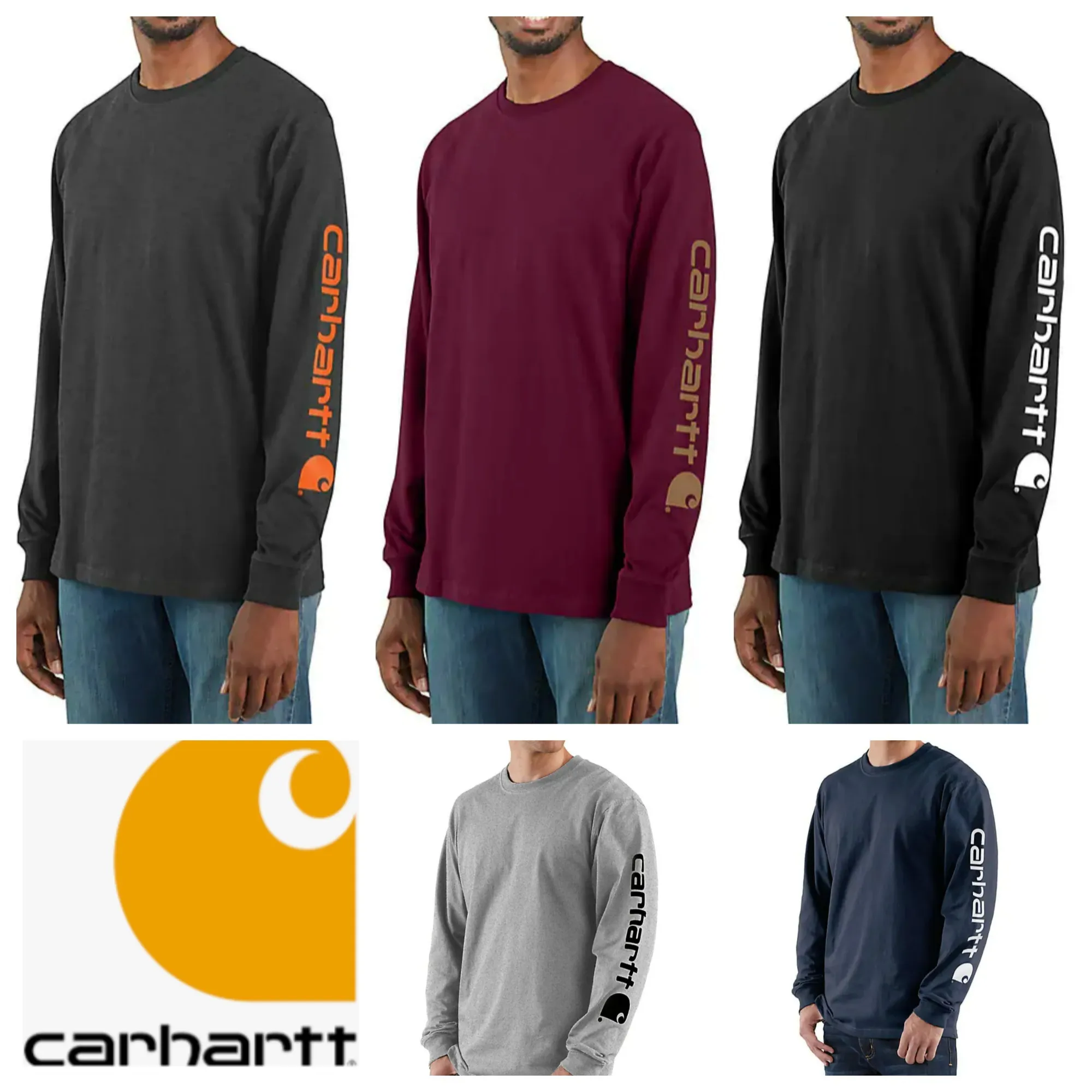 Carhartt  |Crew Neck Pullovers Long Sleeves Plain Cotton