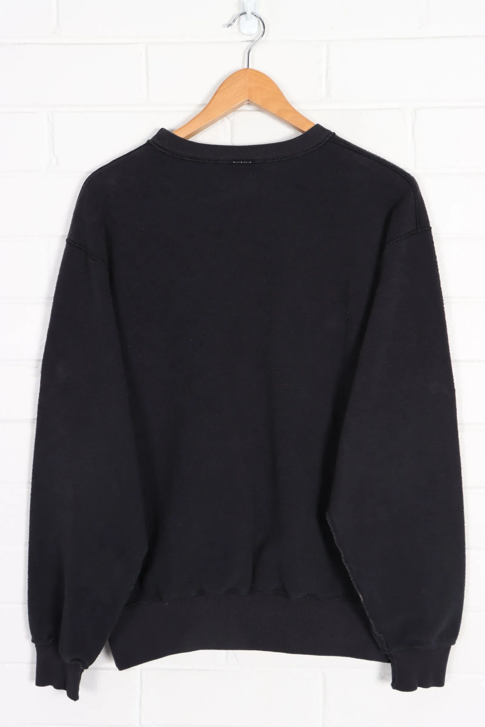 CHAMPION Embroidered Outline Logo Black Sweatshirt (L)