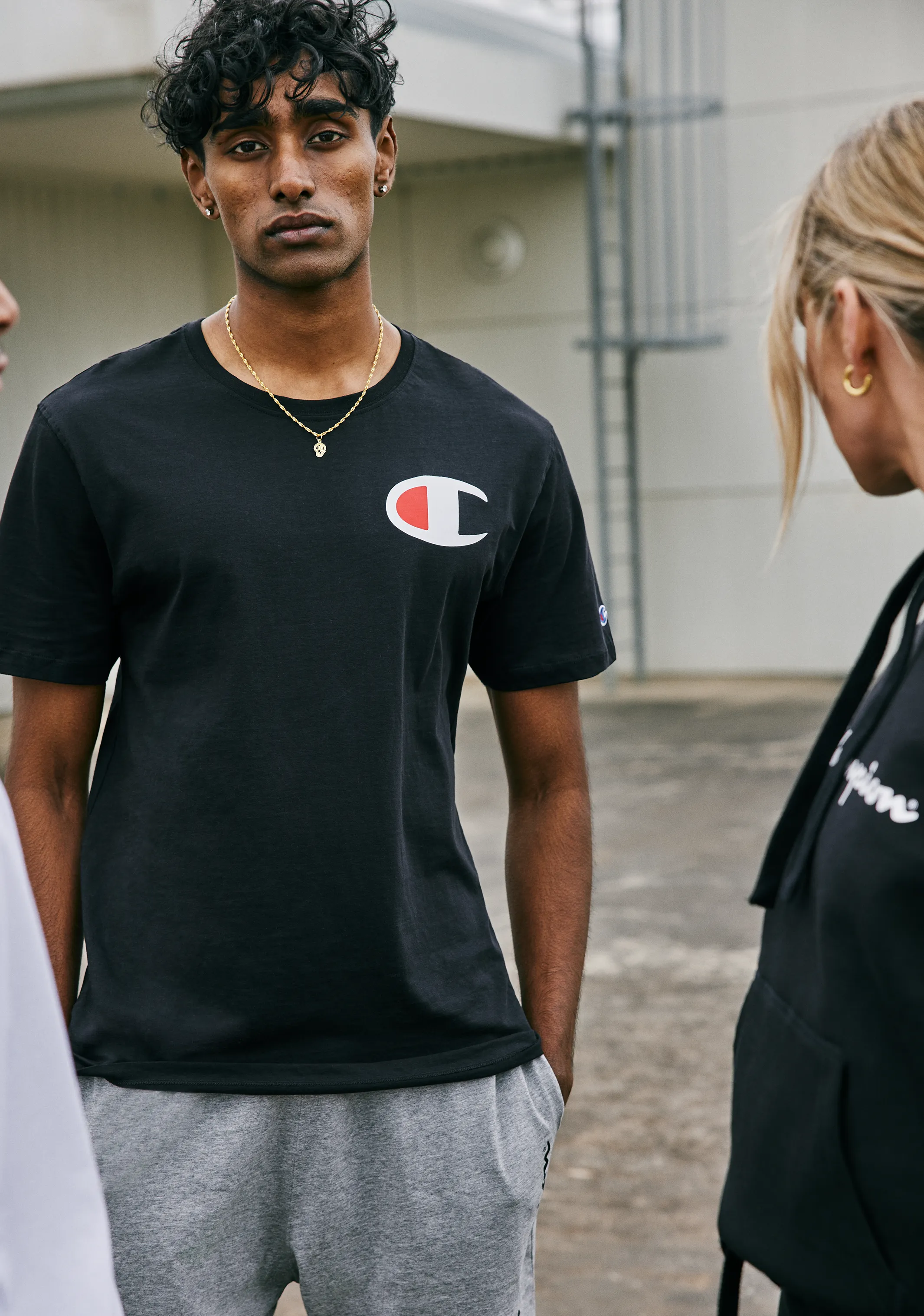 Champion Mens C Logo Tee Black  AY68N BLK