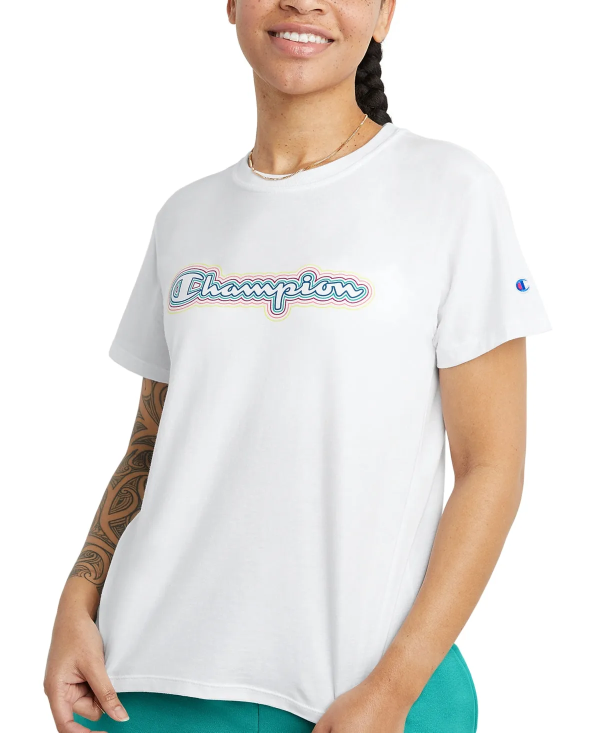 Champion Women's Classic Short Sleeve T-Shirt White Size X-Small