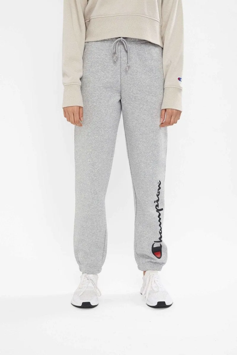 CHAMPION WOMEN'S SCRIPT HIGH WAIST GREY TRACKPANTS