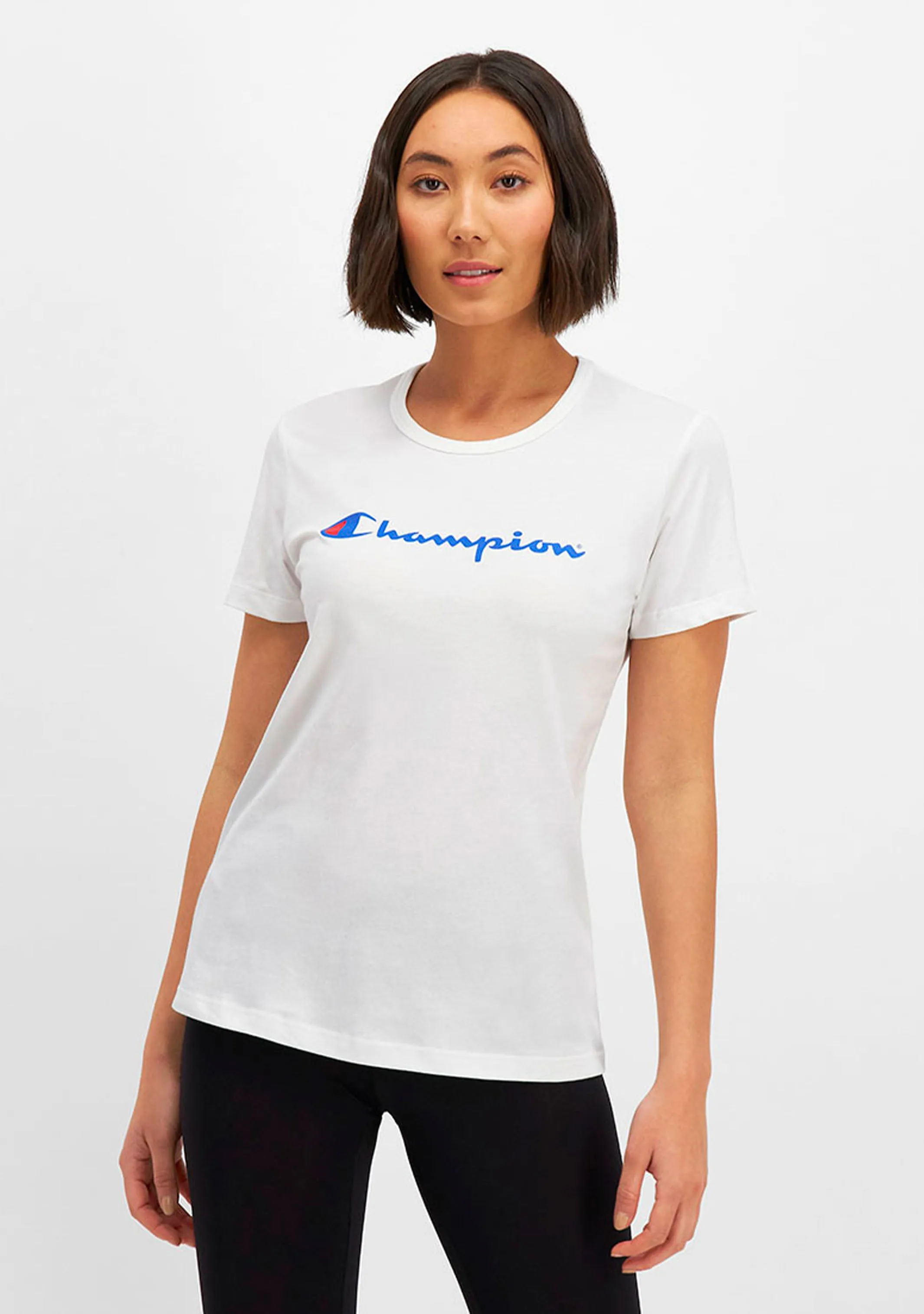 Champion Womens Script Short Sleeve Tee White  CVRGN WIT