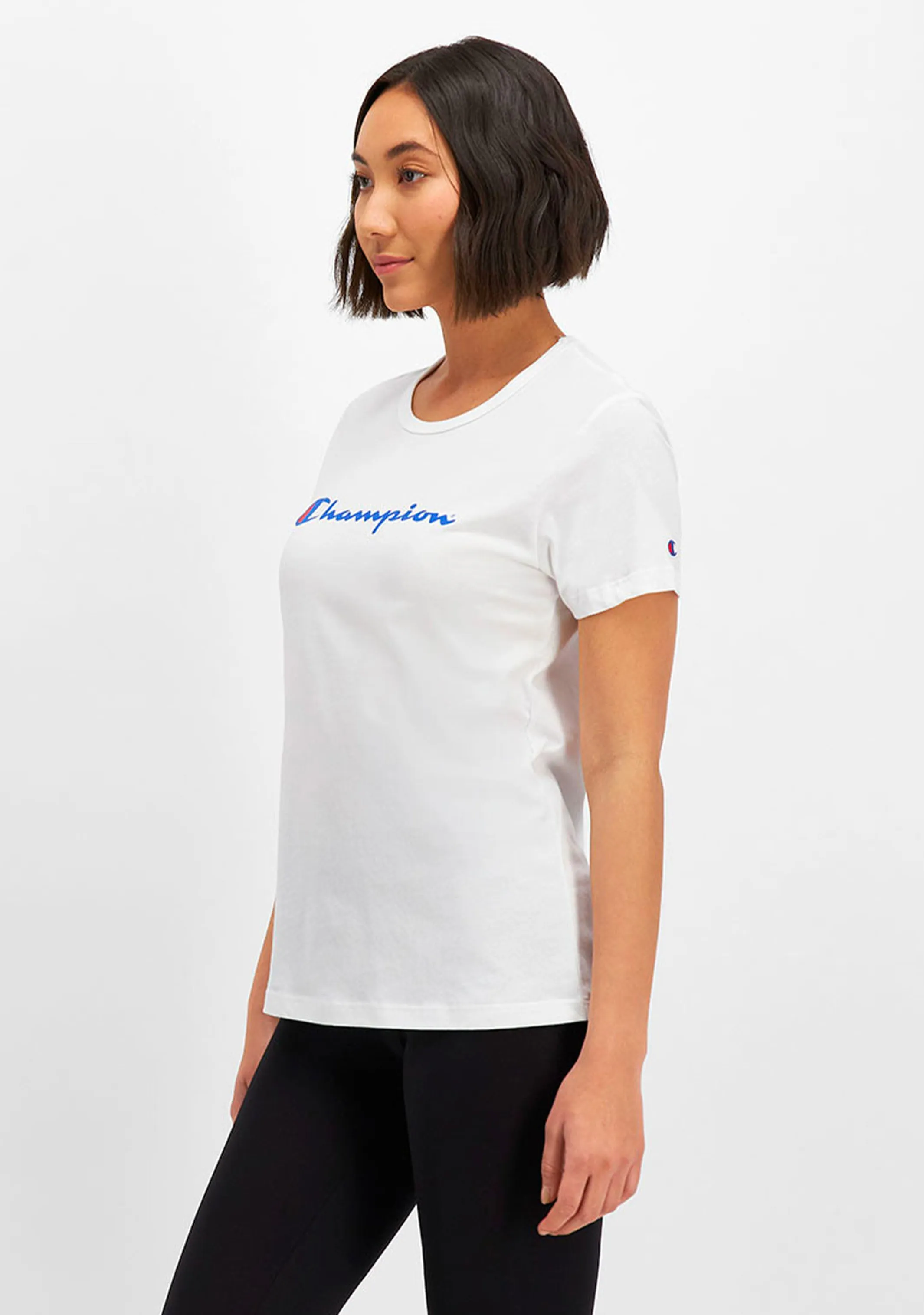 Champion Womens Script Short Sleeve Tee White  CVRGN WIT