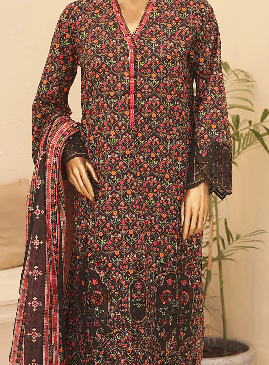 Chand Bagh By Bin Saeed Embroidered Lawn 3 Piece Stitched Suit  - BS24CBEL D-30