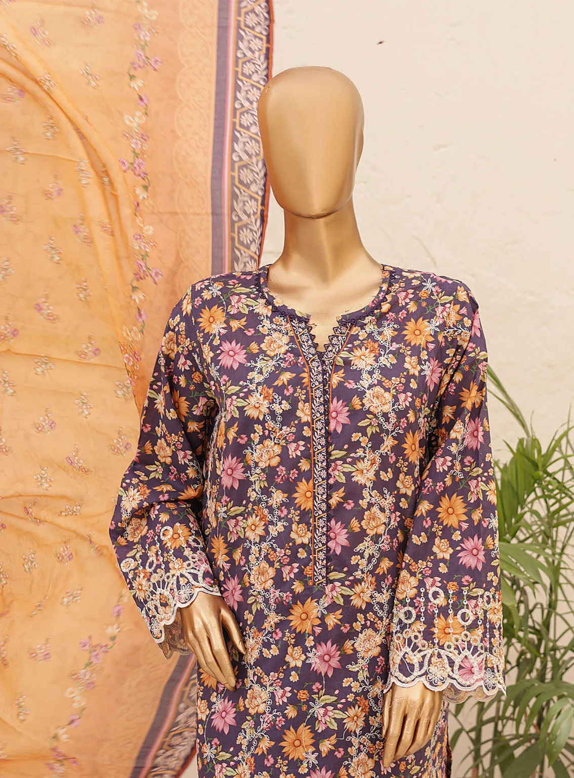 Chand Bagh By Bin Saeed Embroidered Lawn 3 Piece Stitched Suit  - BS24CBEL D-32