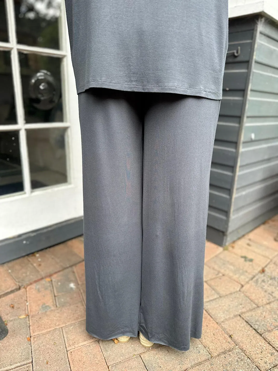 Charcoal Wide Leg Relaxed Trousers Tammy