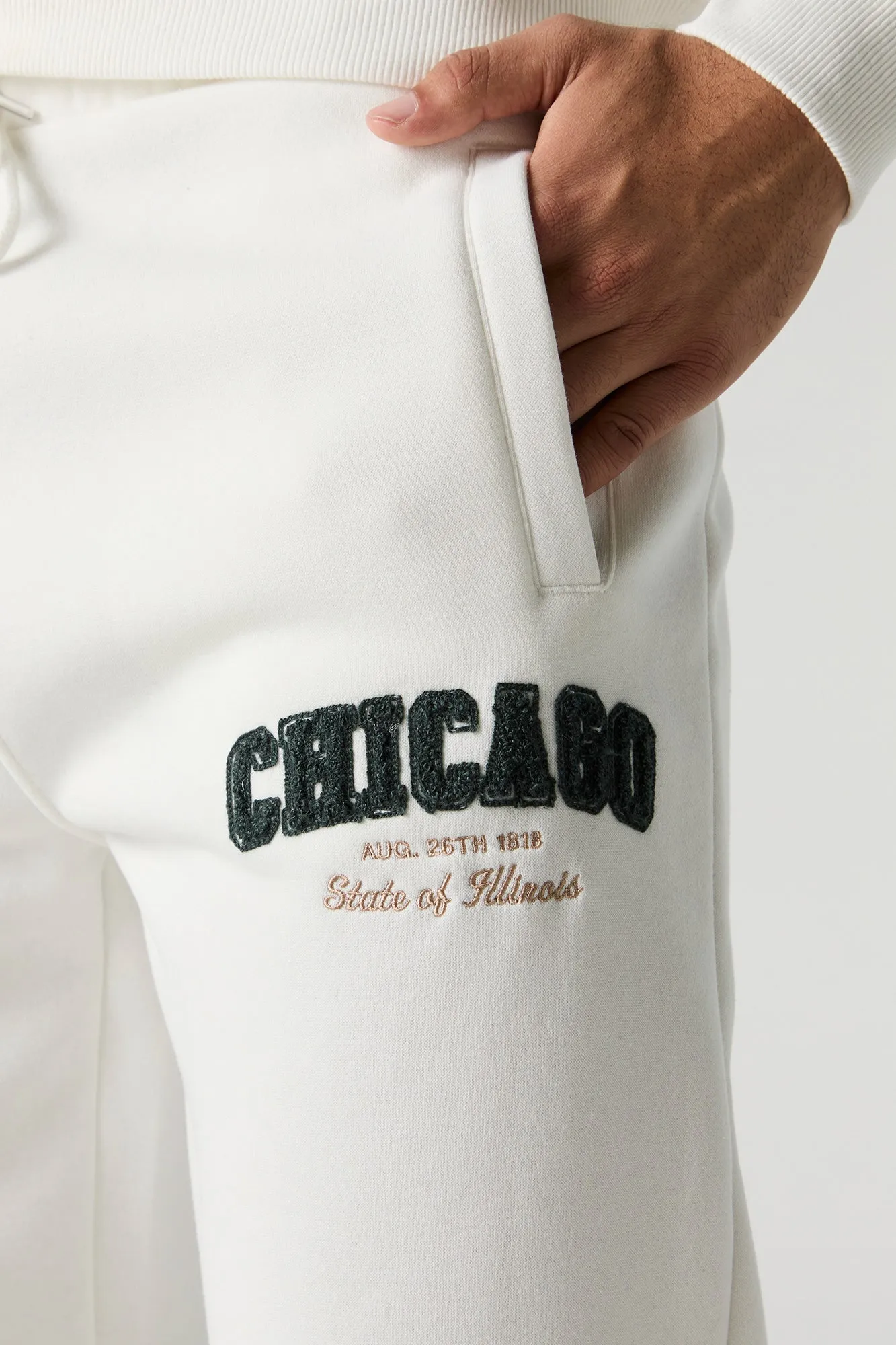 Chenille Embroidered Fleece Jogger