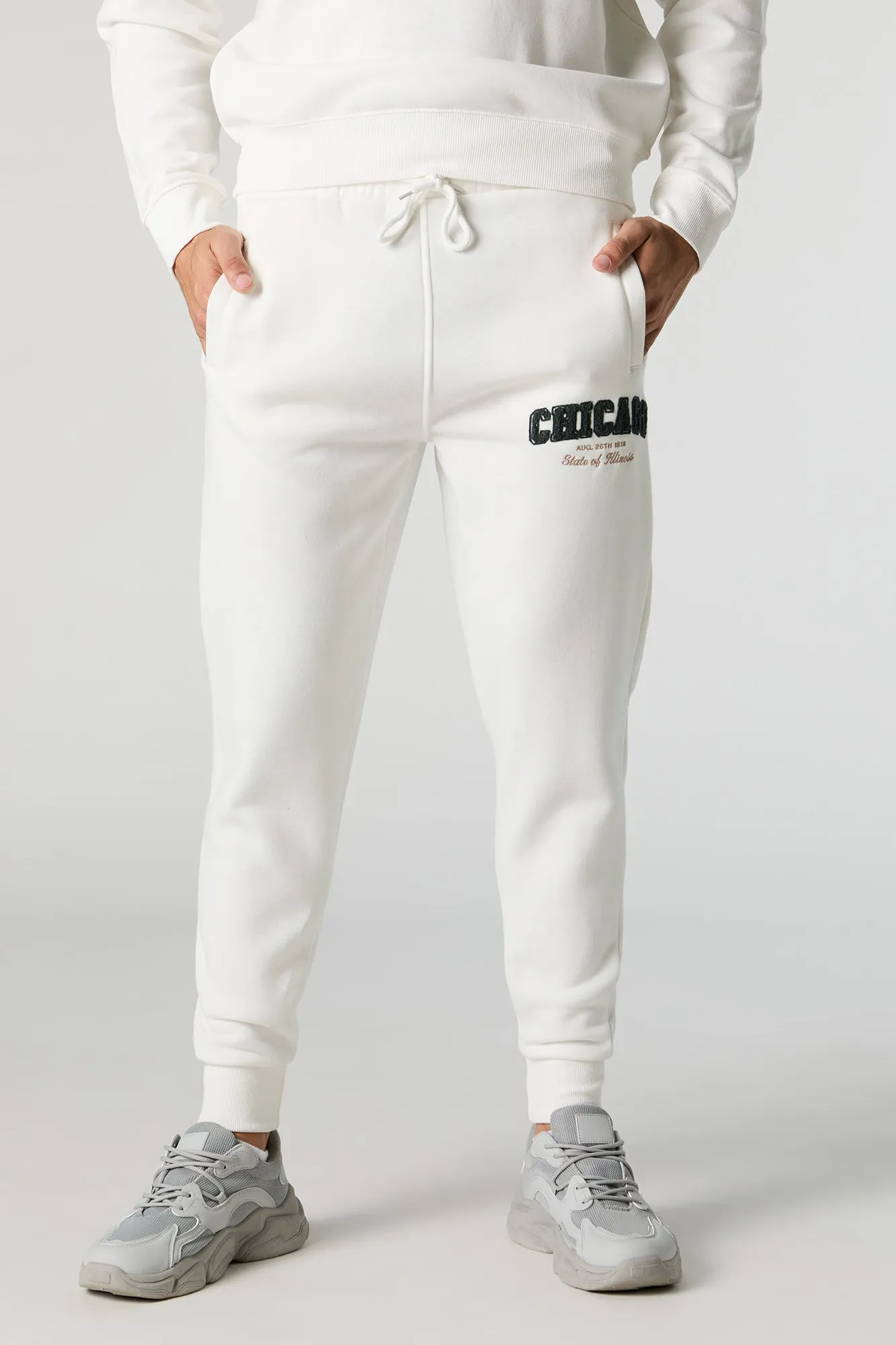 Chenille Embroidered Fleece Jogger