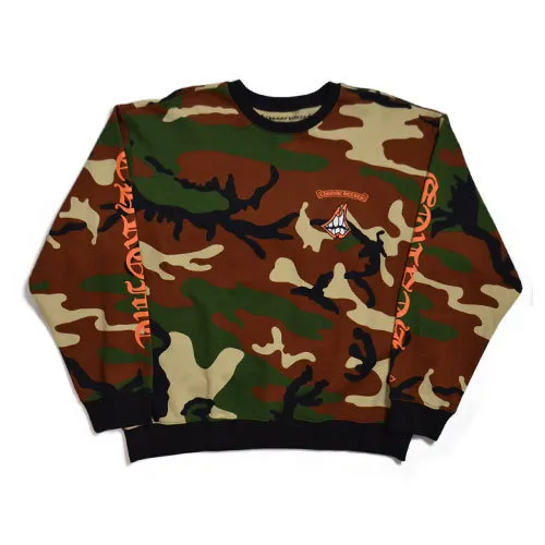 CHROME HEARTS  |Crew Neck Pullovers Camouflage Unisex Sweat Street Style