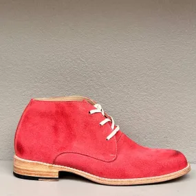 Chukka Boot- lace up/ Pink suede w/ oil accents/ leather sole