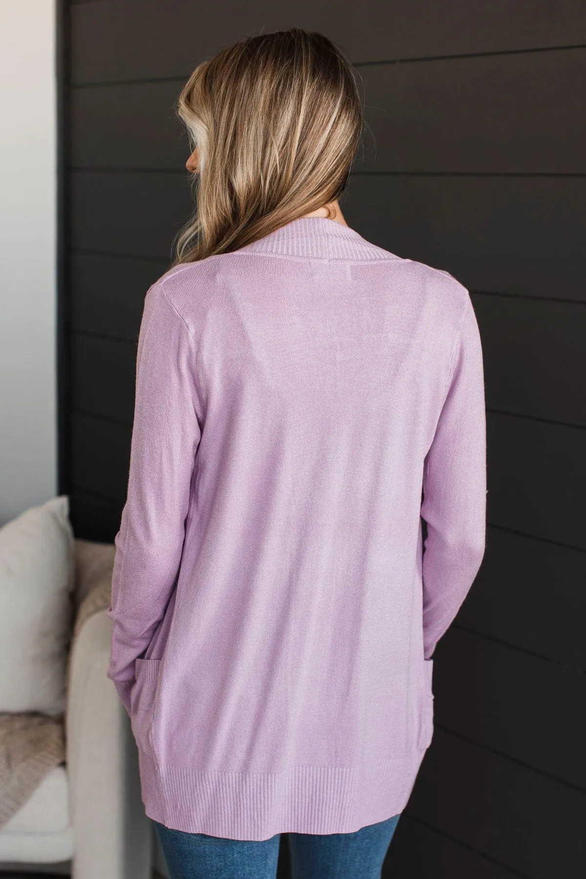 Comfortable With Myself Knit Cardigan- Lilac