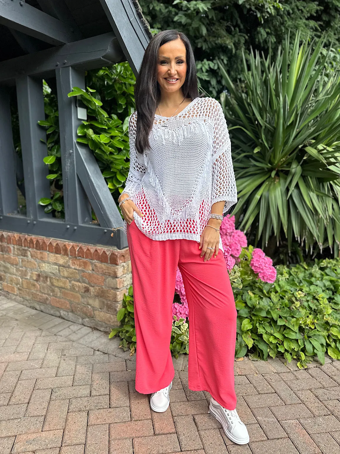 Coral Wide Leg Pocket Trousers Claudia