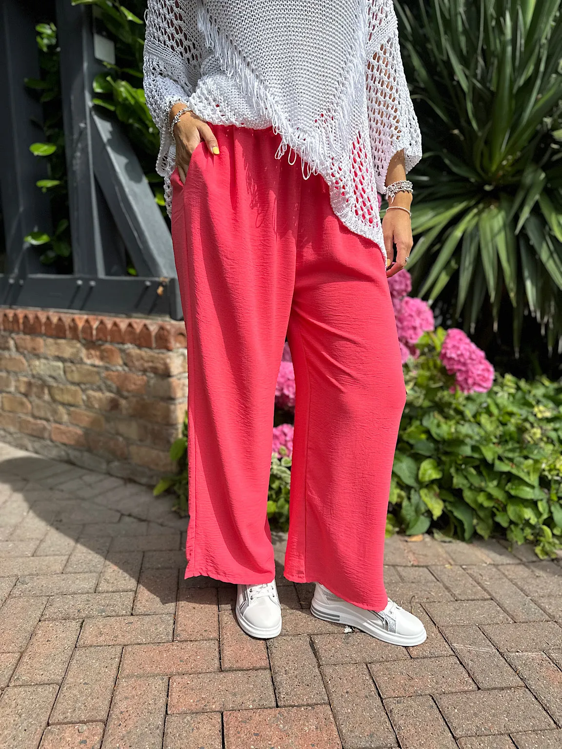 Coral Wide Leg Pocket Trousers Claudia