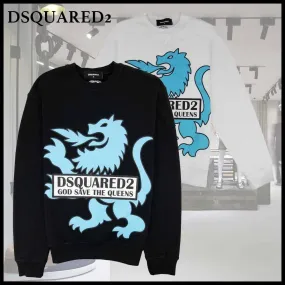 D SQUARED2  |Crew Neck Pullovers Unisex Street Style Long Sleeves Plain