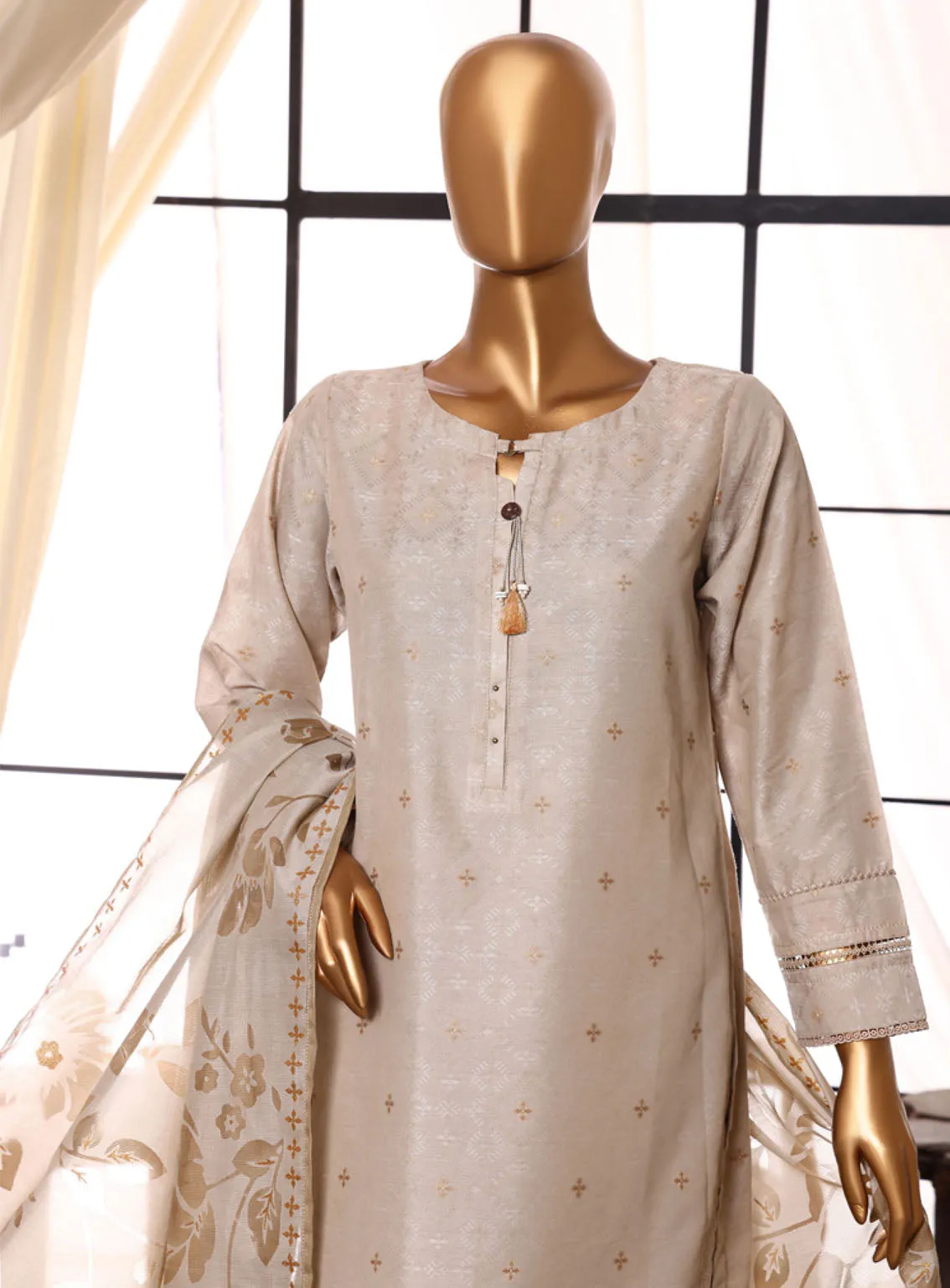 Damask By HZ Textile Jacquard Lawn 3 Piece Stitched Suit HZ24D DJL-407