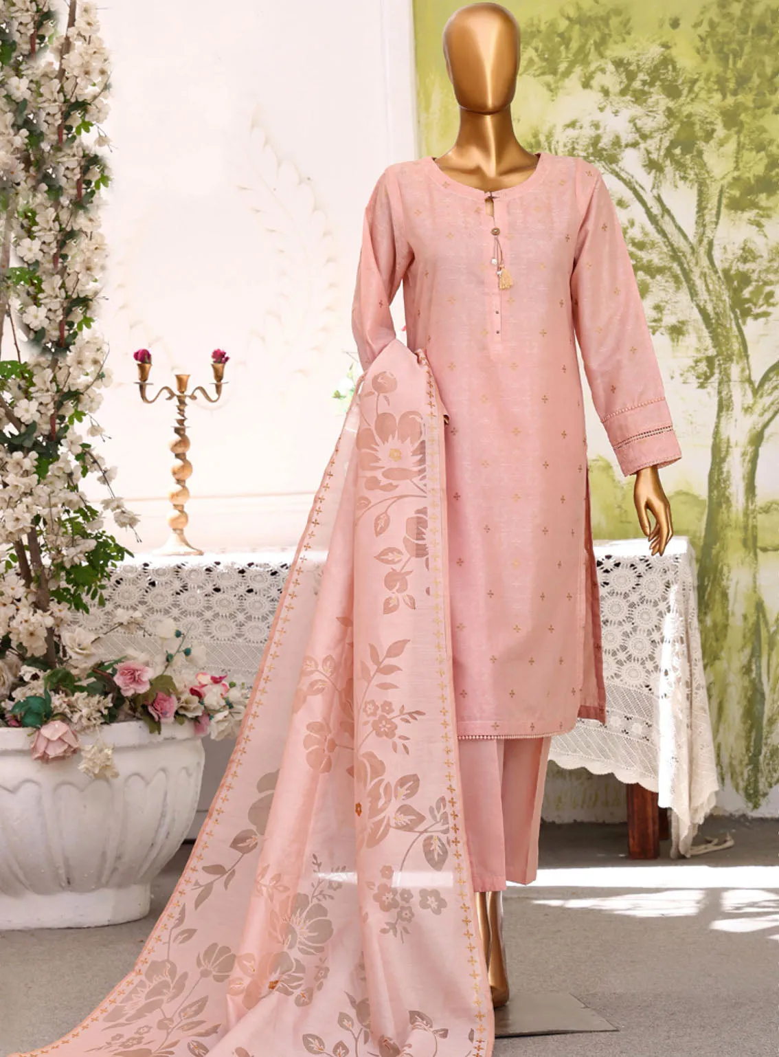 Damask By HZ Textile Jacquard Lawn 3 Piece Stitched Suit HZ24D DJL-408