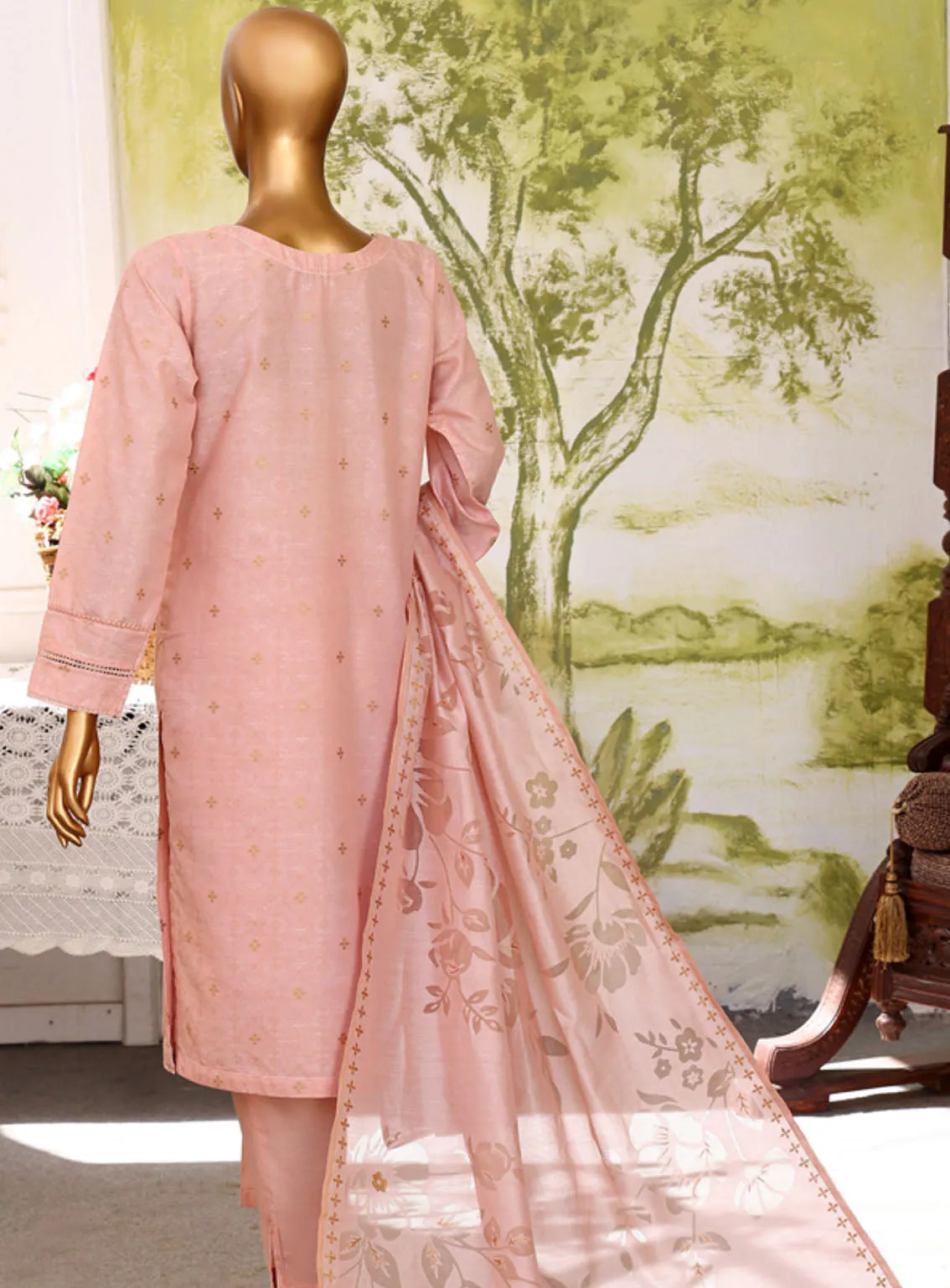 Damask By HZ Textile Jacquard Lawn 3 Piece Stitched Suit HZ24D DJL-408