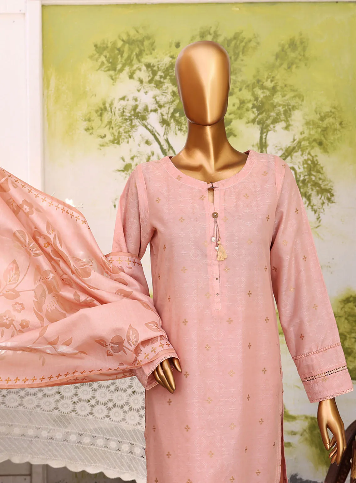 Damask By HZ Textile Jacquard Lawn 3 Piece Stitched Suit HZ24D DJL-408