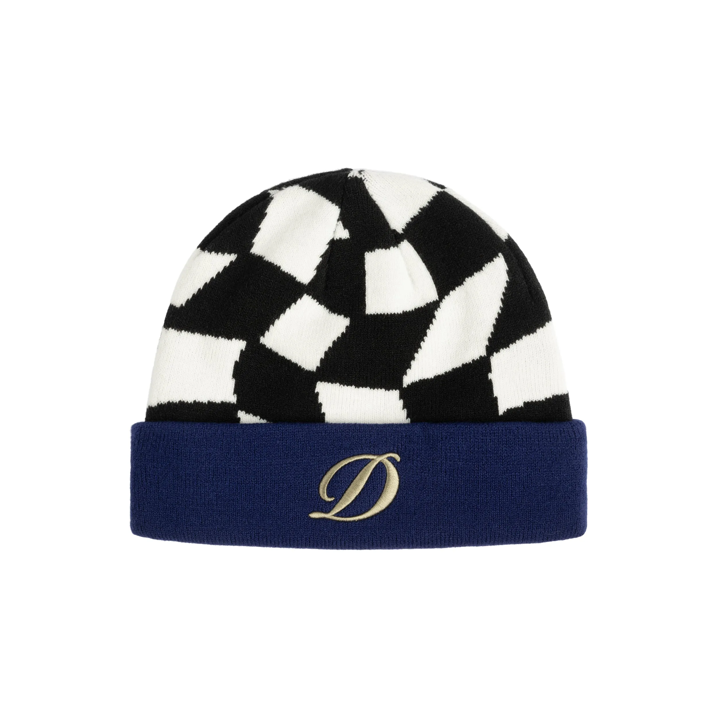 Dime D Checkered Cuff Beanie - Black