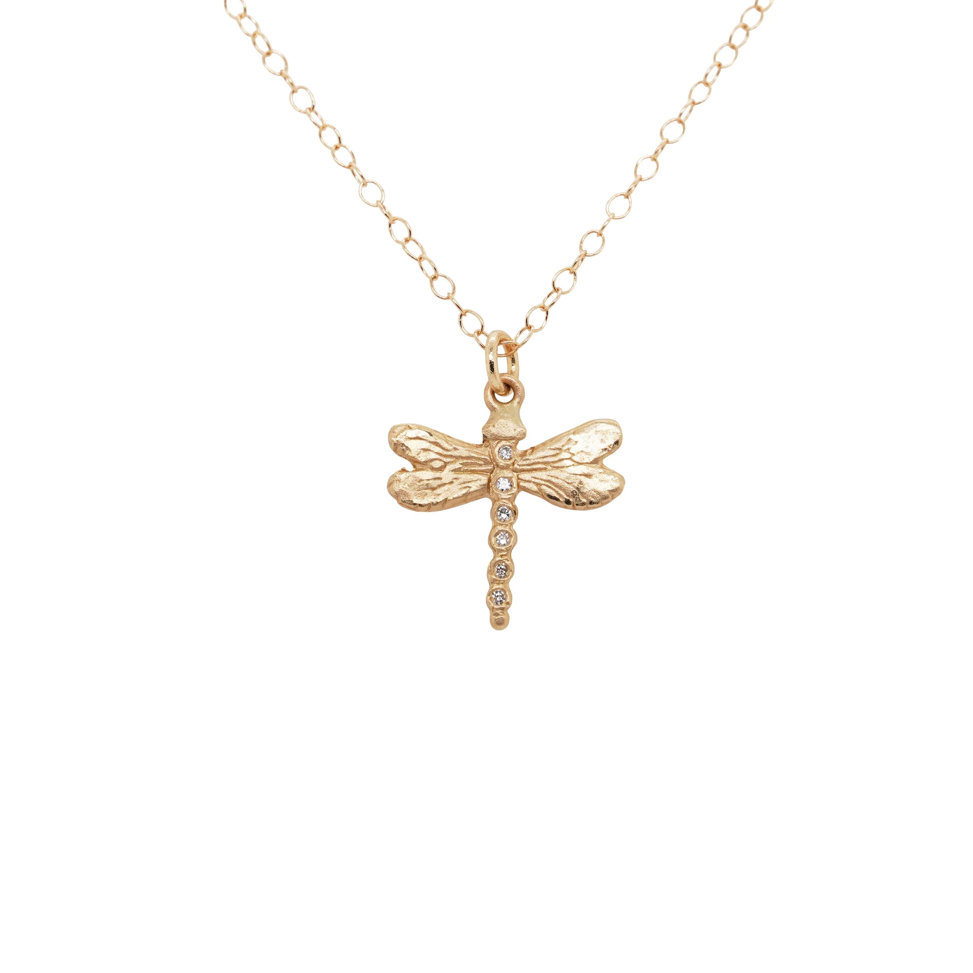 Dragonfly Necklace with Diamonds