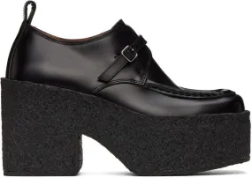 Dries Van Noten Black Buckle Platform Oxfords