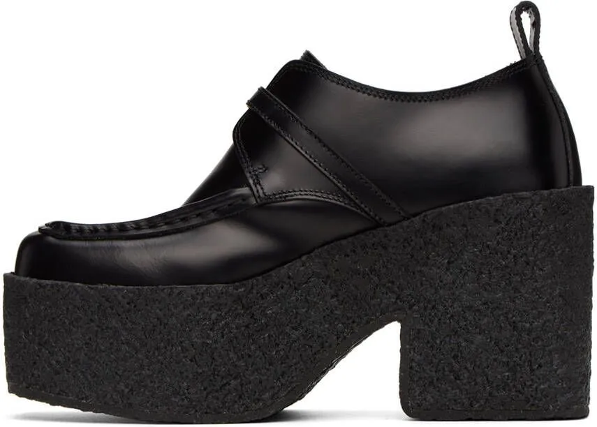 Dries Van Noten Black Buckle Platform Oxfords