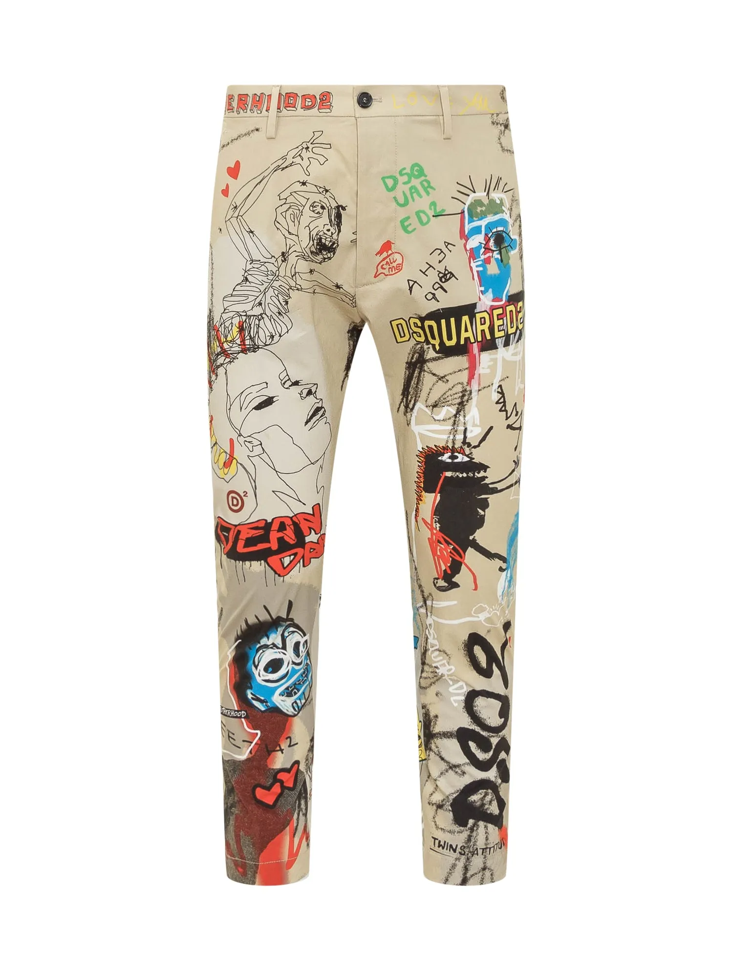 Dsquared2 Graffiti Printed Straight-Leg Trousers