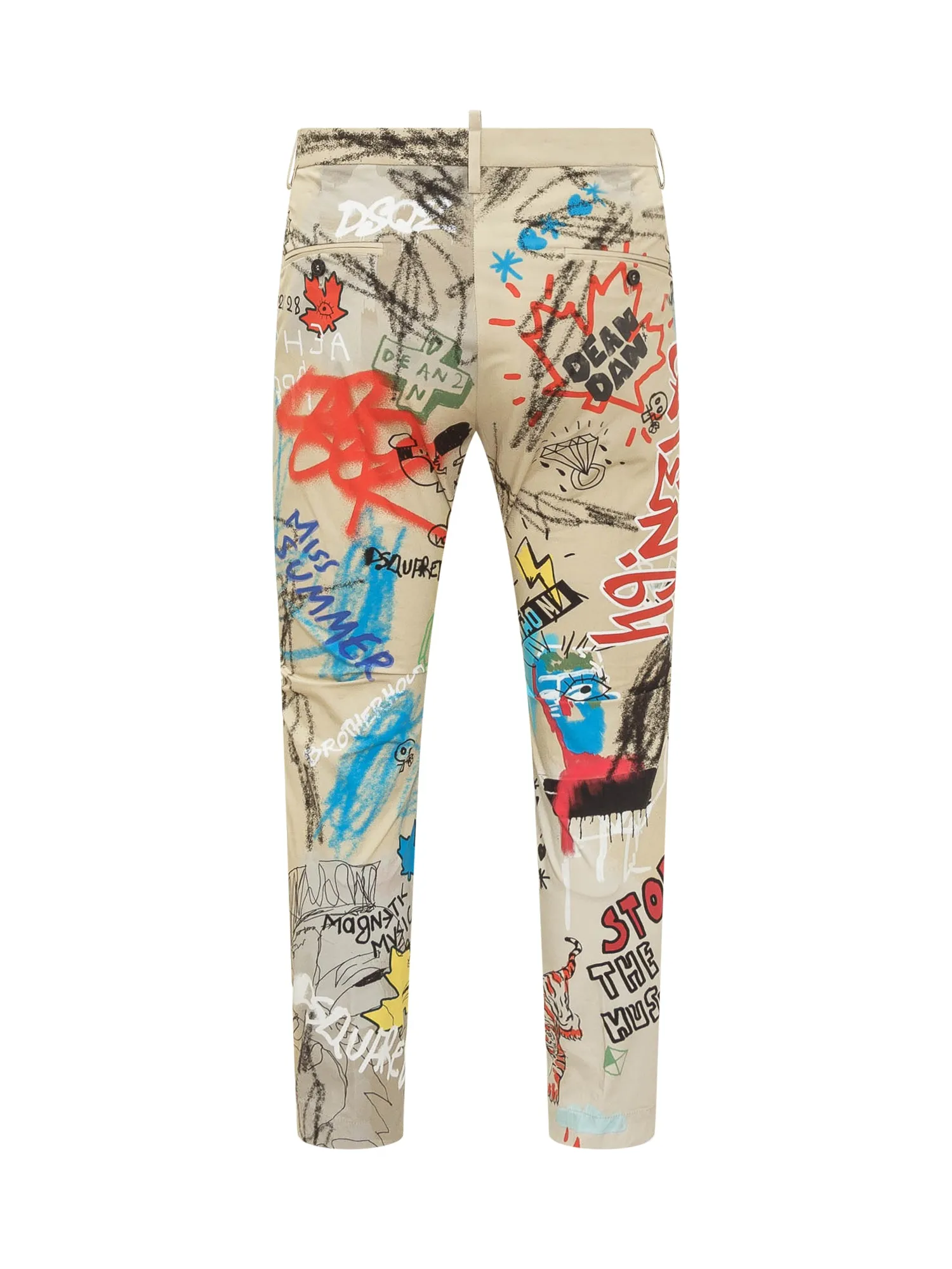 Dsquared2 Graffiti Printed Straight-Leg Trousers