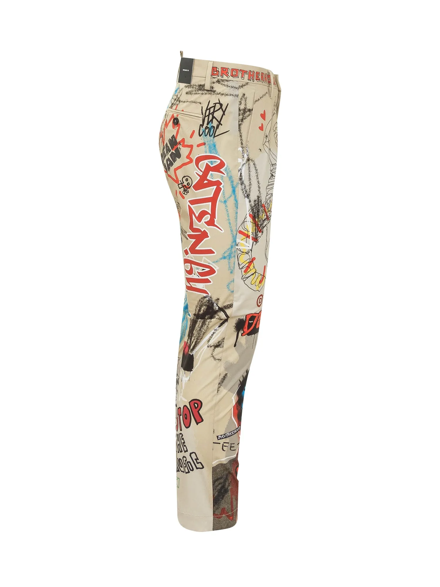 Dsquared2 Graffiti Printed Straight-Leg Trousers