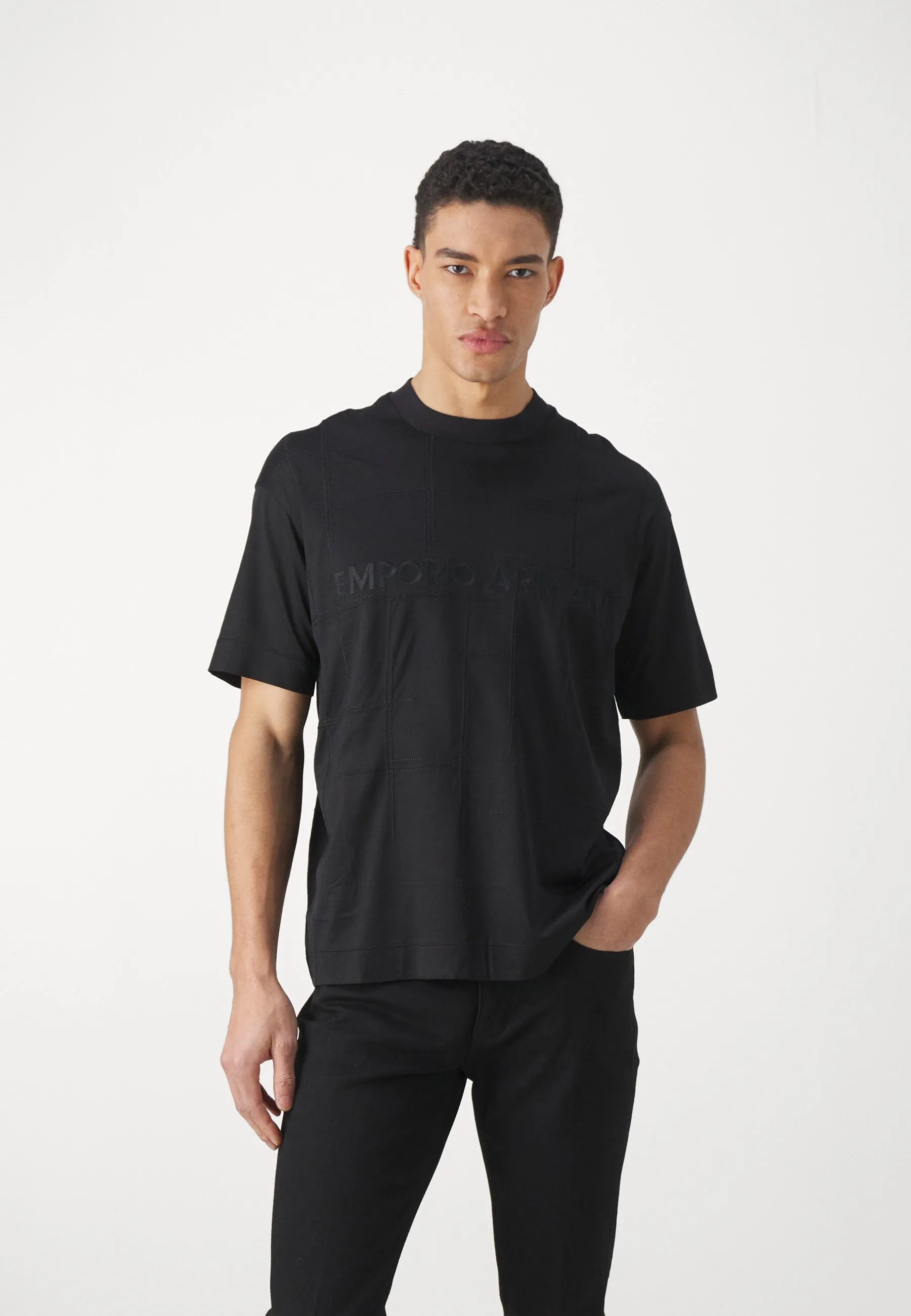 EMPORIO ARMANI  |Crew Neck Pullovers Street Style Plain Cotton Short Sleeves