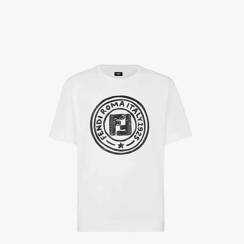 FENDI  |Pullovers Street Style U-Neck Cotton Short Sleeves Logo