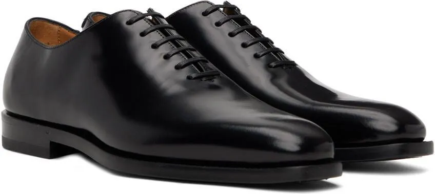 Ferragamo Black Square Toe Oxfords