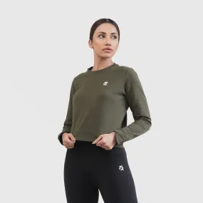 GA Cropped Sweat Shirt (Olive)