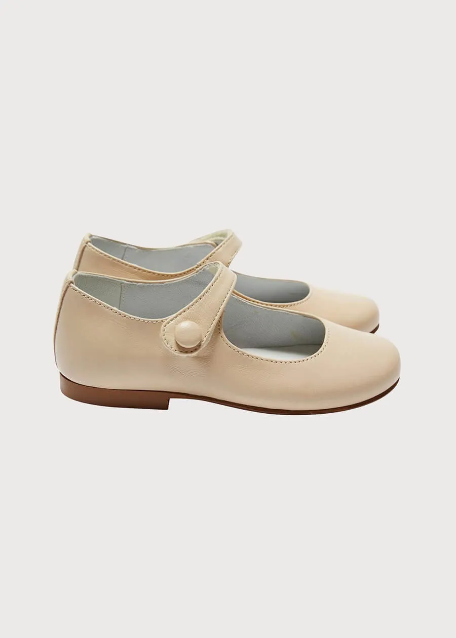 Girl's Beige Leather Celebration Shoes (20-34EU)