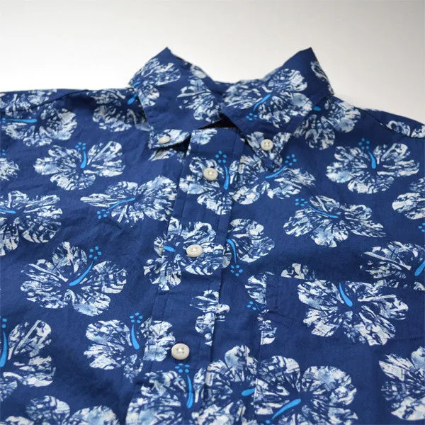 Gitman Vintage - Hibiscus Girls Short-Sleeve Shirt - Blue