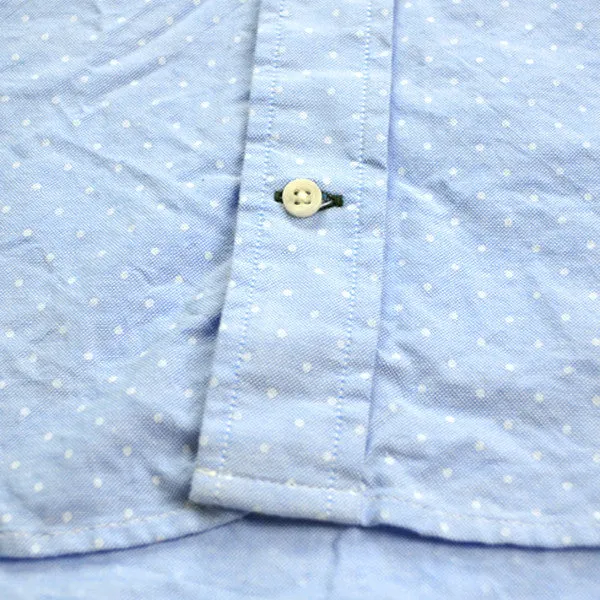 Gitman Vintage - Printed Dot Oxford Short-Sleeve Shirt - Light Blue