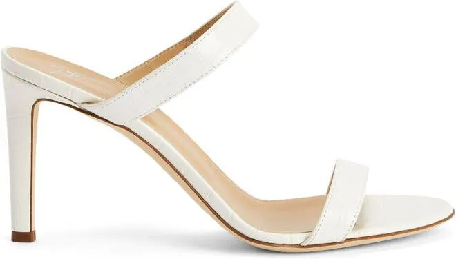 Giuseppe Zanotti Calista 120mm double-strap leather mules White