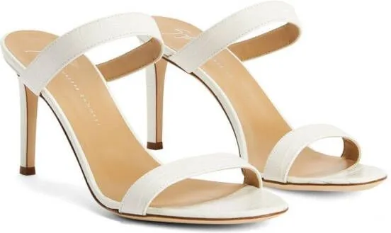 Giuseppe Zanotti Calista 120mm double-strap leather mules White