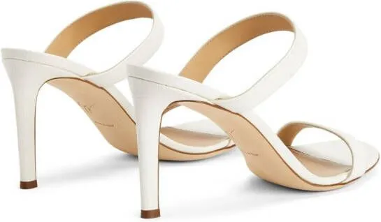 Giuseppe Zanotti Calista 120mm double-strap leather mules White