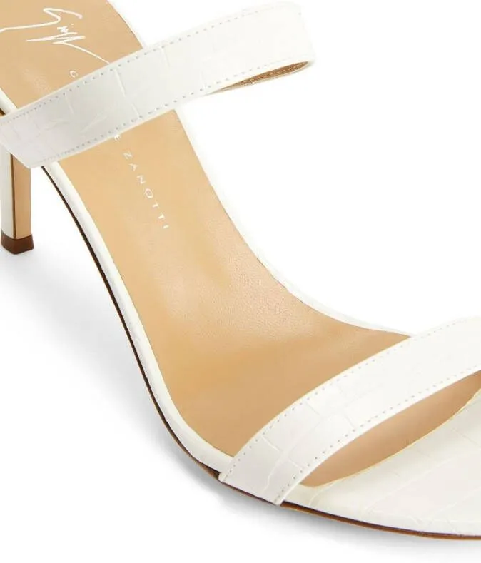 Giuseppe Zanotti Calista 120mm double-strap leather mules White