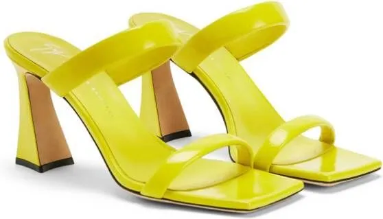 Giuseppe Zanotti Flaminia 85mm leather mules Yellow