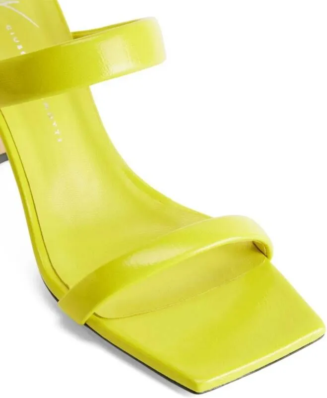 Giuseppe Zanotti Flaminia 85mm leather mules Yellow