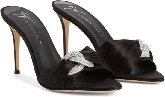 Giuseppe Zanotti Intriigo Knot 90mm satin mules Black